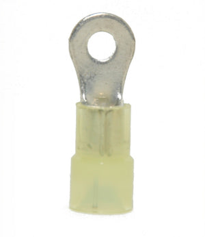 RING TERMINALS, NYLON INSULATED, 4GA, 1/4"