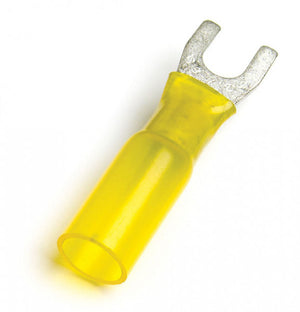 BLOCK SPADE TERMINALS - 12-10GA - #10 - HEAT SHRINK