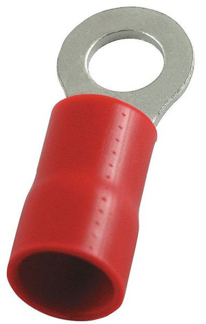 RING TERMINALS, NYLON INSULATED, 8GA, 1/2"