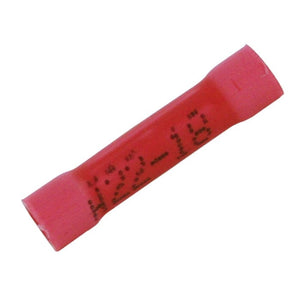 BUTT CONNECTORS - NYLON INSULATED - 22-18GA - RED